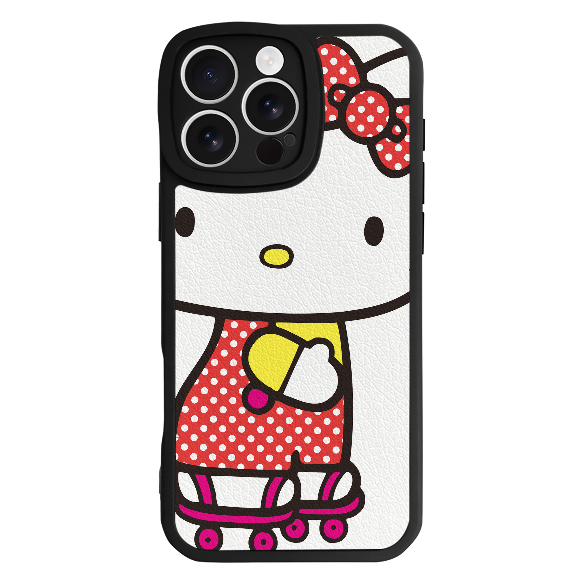 （画像用） Hello Kitty ハローキティ 【iPhone 16シリーズ対応】シリコンスマホケース（レザー調） 材質：シリコン